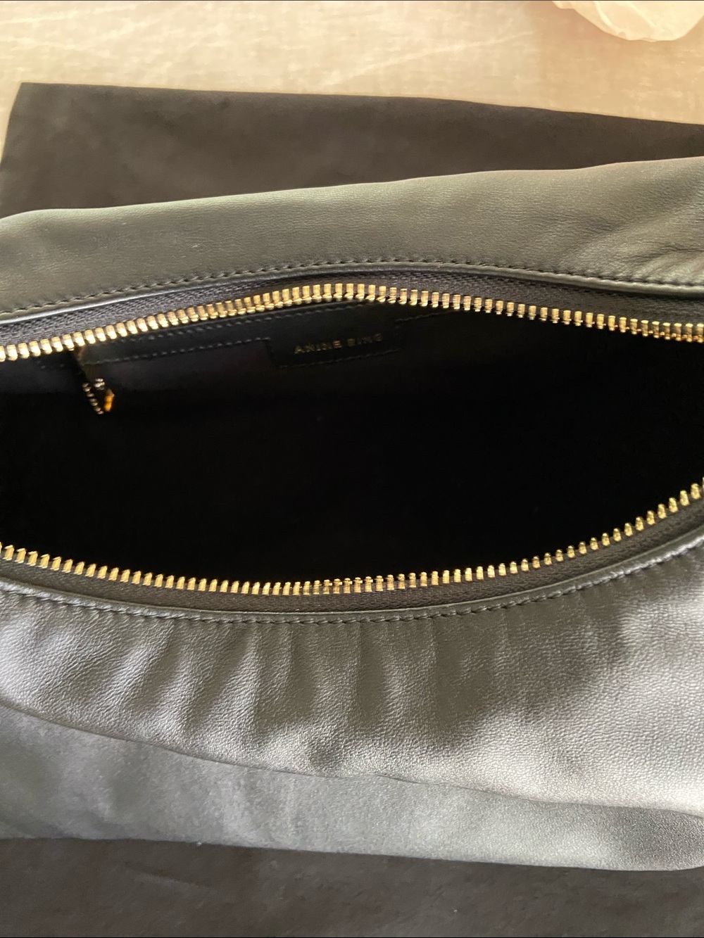 Anine Bing Grace Bag - Black Leather Knot-Top Shoulder Bag - Picture 3 of 4